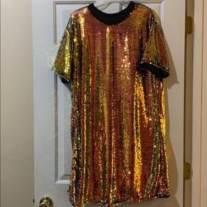 Sequin T Shirt Dress